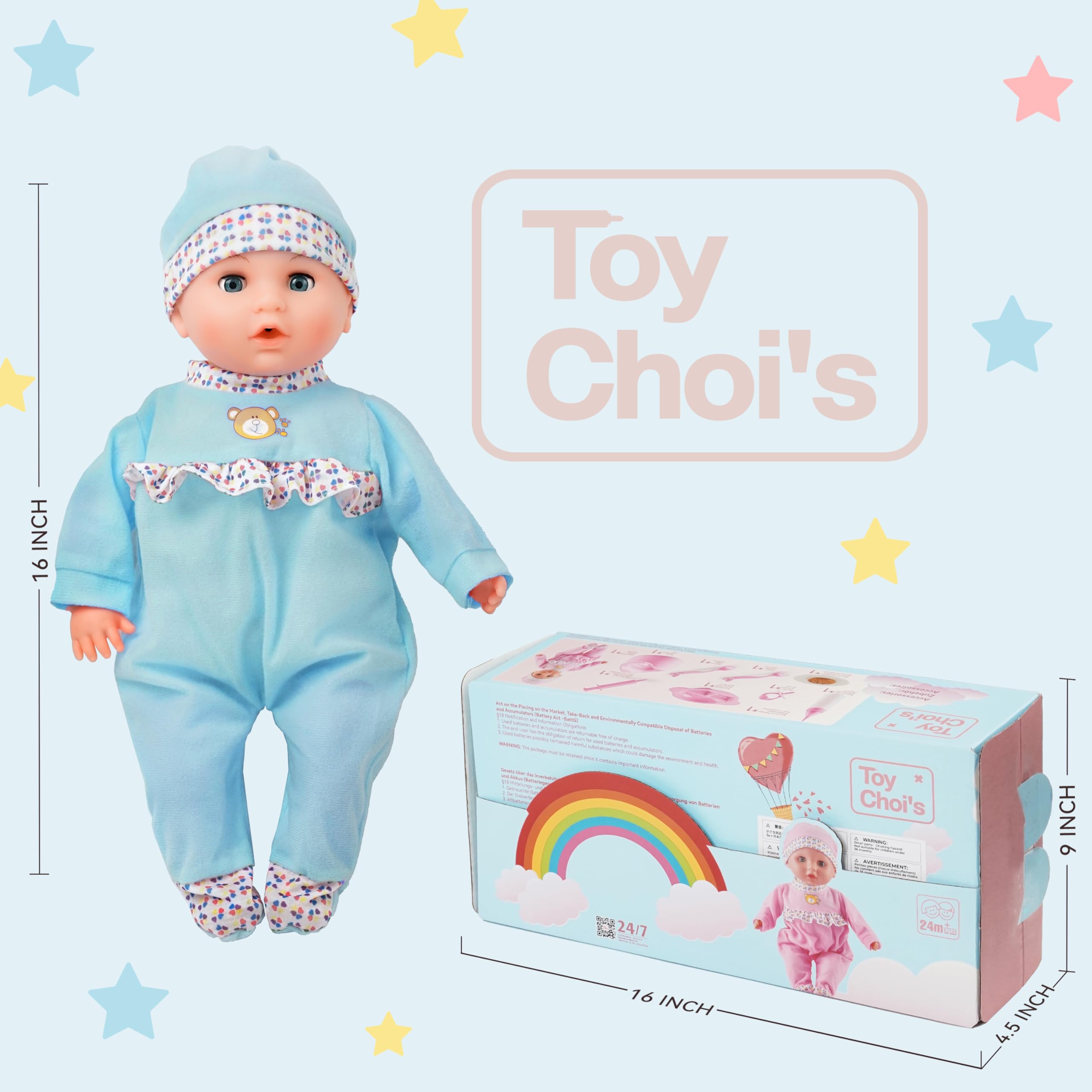 Toy Choi's 16" Baby Doll Blue - Image 3