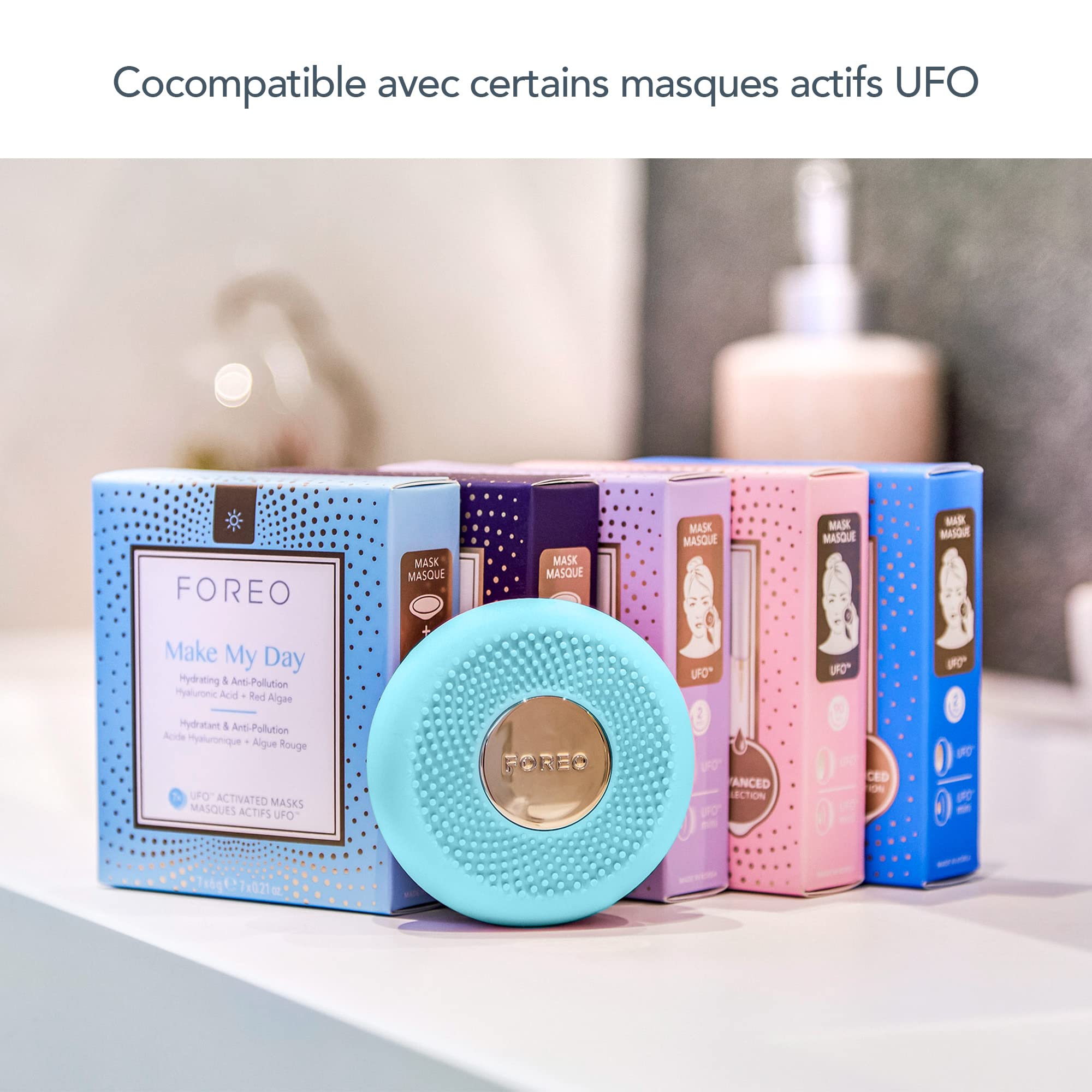 FOREO UFO Mini soin hydratant anti-âge pour le visage, absorption améliorée des soins de la peau, menthe