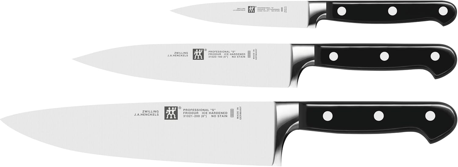 Zwilling Professional S J.A Henckels 3 Piece Knives Set, Black/Stainless Steel (35602-000-0)