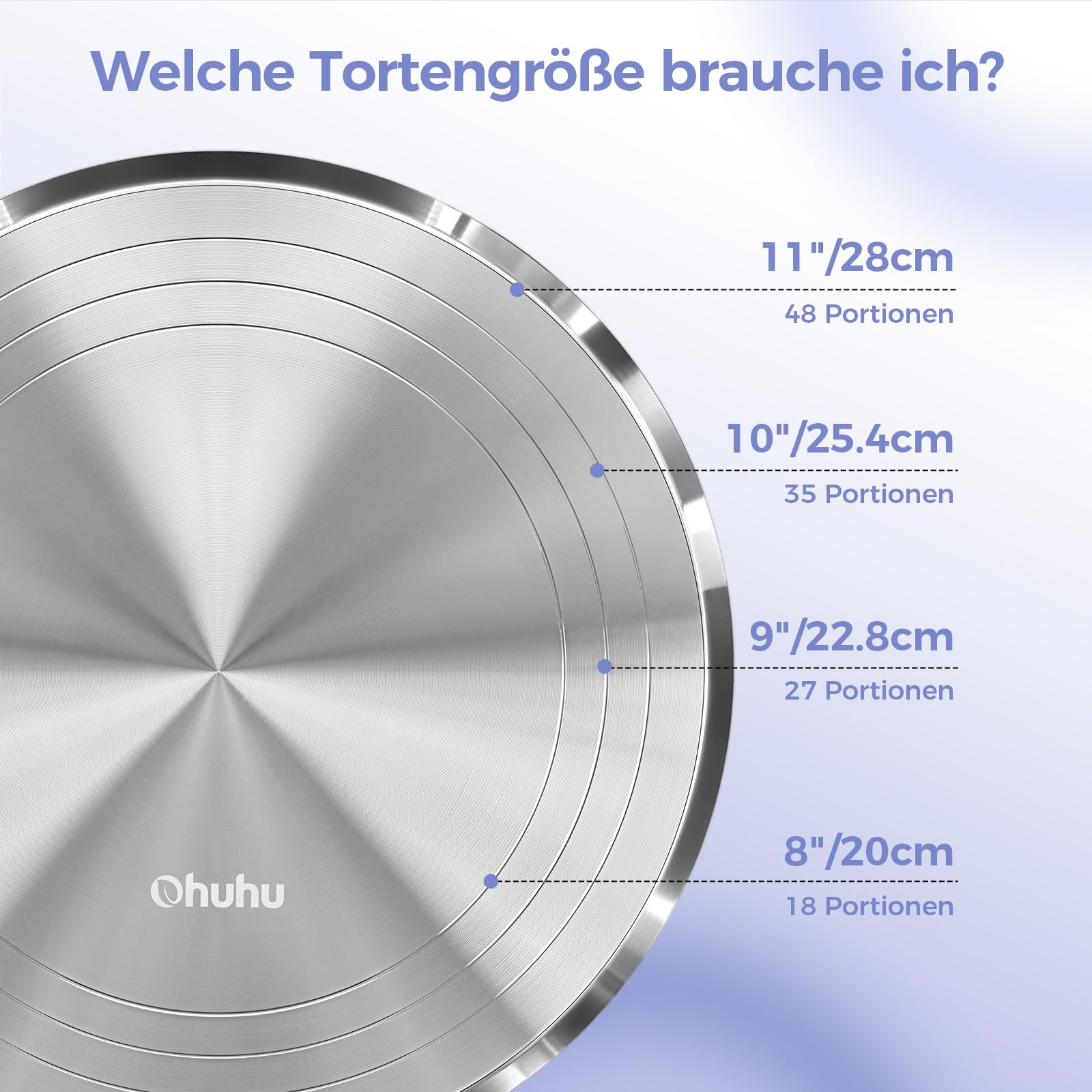 Ohuhu Tortenplatte Drehbar, Aluminiumlegierung Drehteller Torte 30 cm, Drehteller Torte für Tortendekoration & Backen, Drehbare Tortenplatte Geschenk für Familie & Freunde
