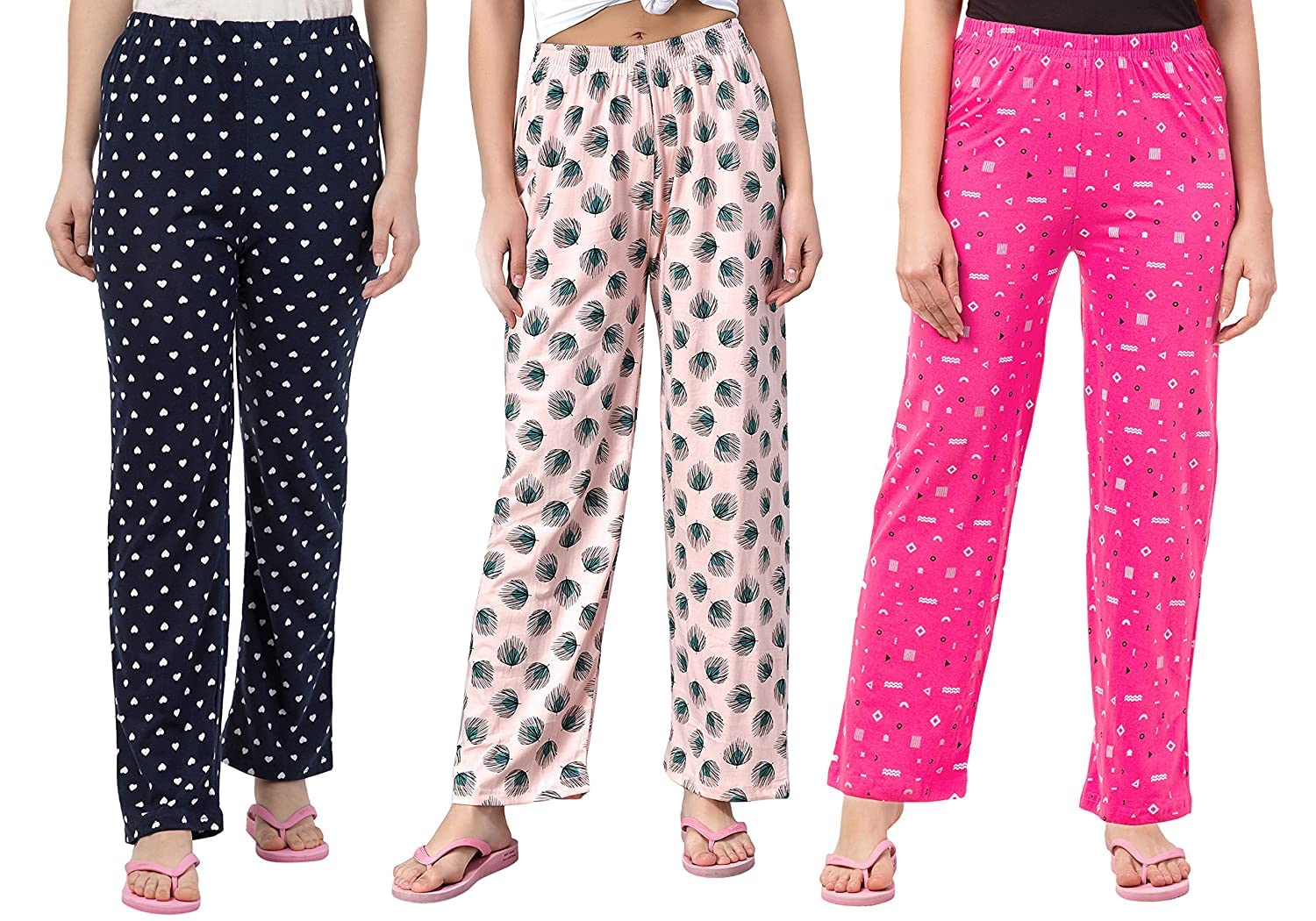 ragini V Women's Cotton Printed Pyjama/Women's Lounge Pants/Night Pants for Women Combo Pack of 3Pcs (Prints and Colours May Vary)-picture-44