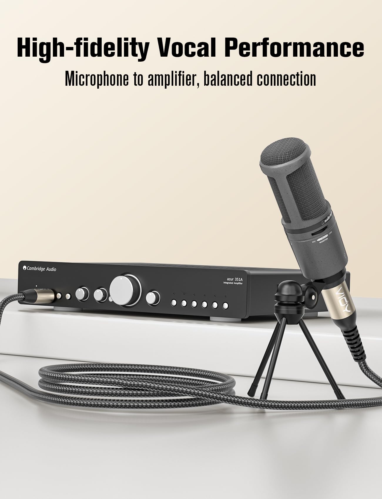 VIOY XLR to 6.35mm Cable 2M, 1/4 Inch TRS to XLR Female Balanced Microphone Cable for Mixers Amplifiers, Speakers - Image 4