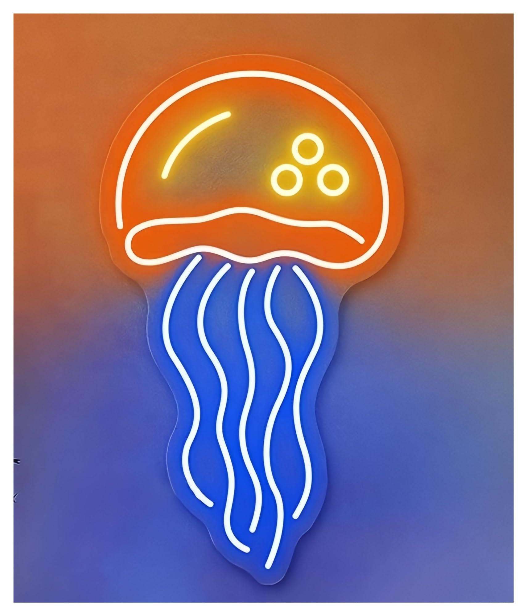Shouxi D Sign Lamp Jellyfish Neon Sign Kids Room Bedroom Wall Ecor For Teens 50X30cm(D)