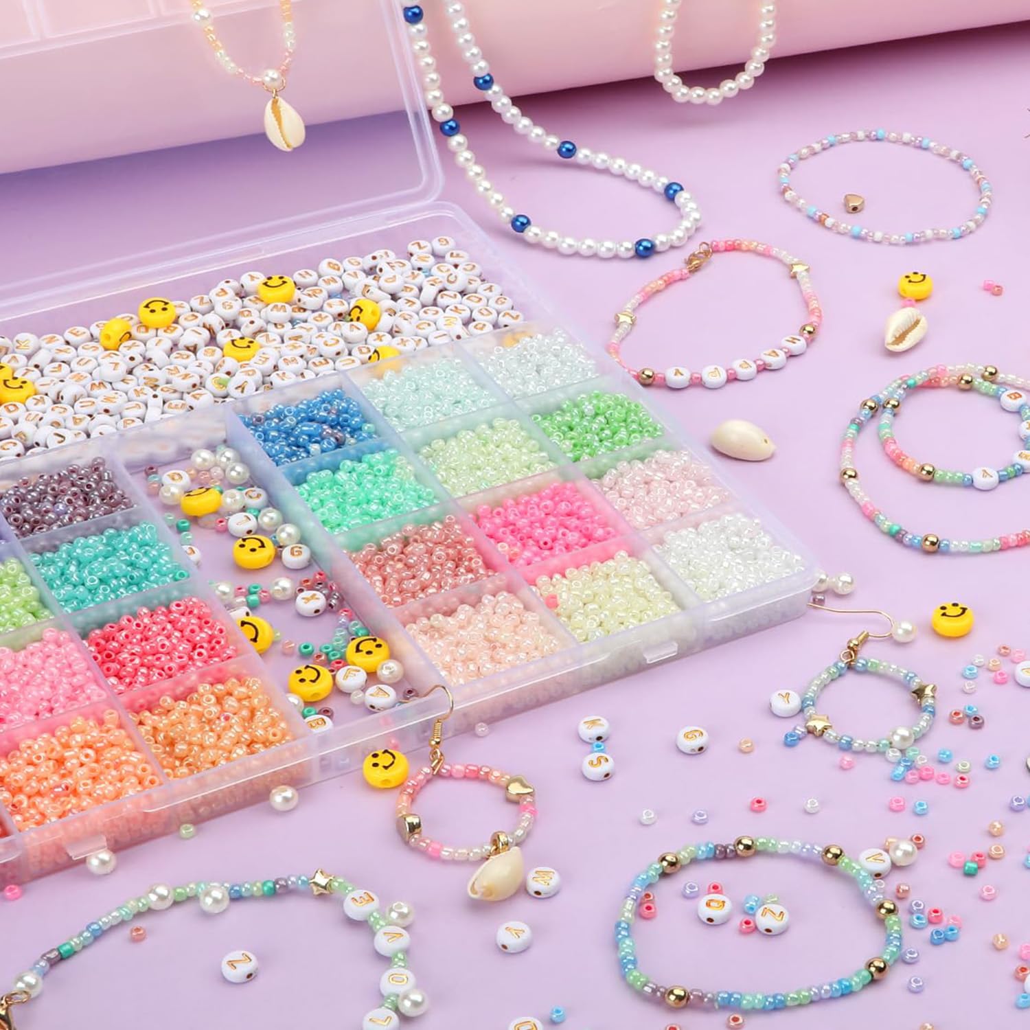 Kit Completo Per Creare Braccialetti – 2 Mm Perline Colorate E Lettere – Oltre 300 Pezzi, Per Ragazze E Adulti, Fai Da Te - 2