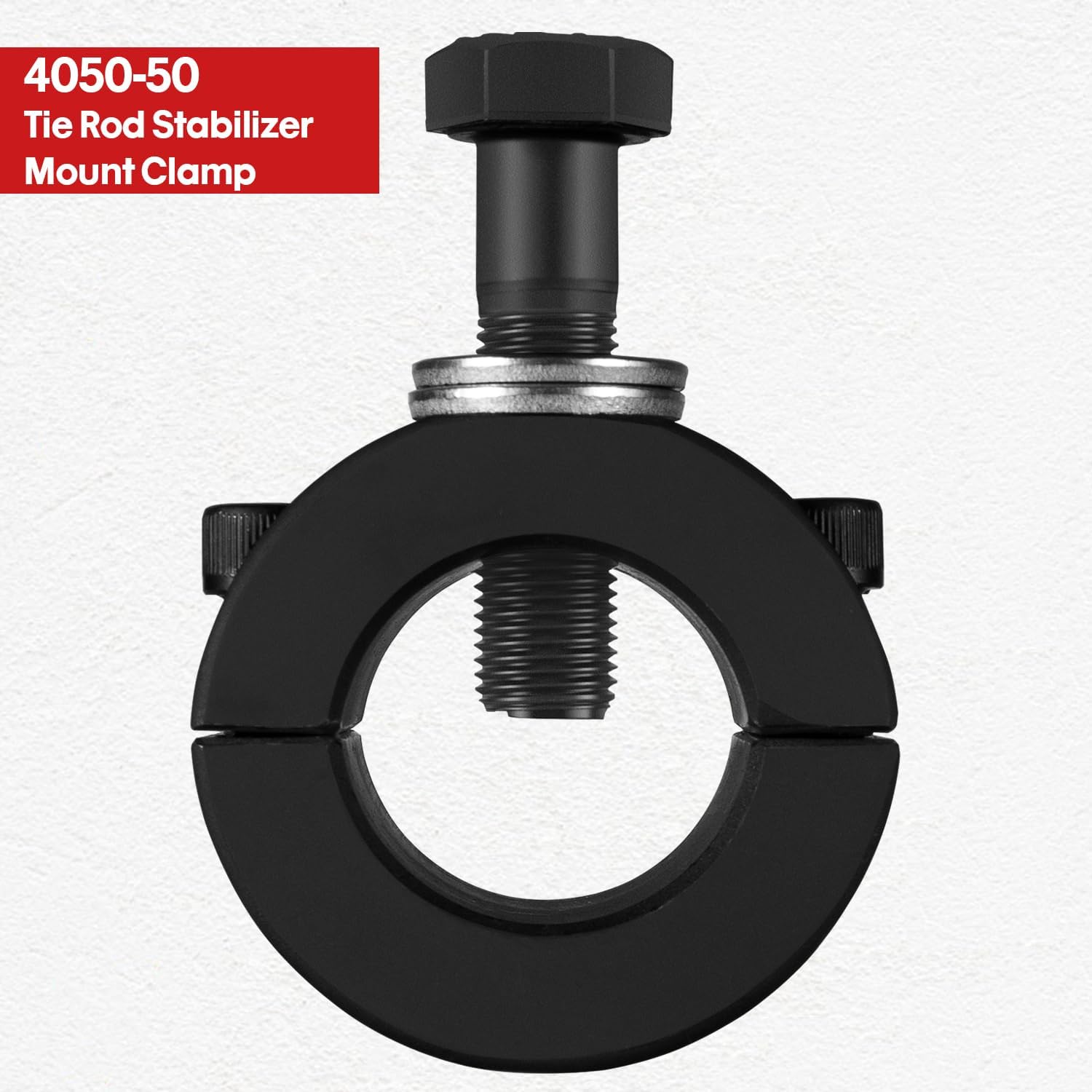 Upgraded Steering Stabilizer Tie Rod Clamp (1-1/2" OD Tube) with Steering Stabilizer Relocation Bolt for Jeep Wrangler JK JKU JL JLU & Jeep Gladiator JT 2007-2025