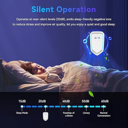 Miniatura 4 de Paquete de 6 ionizadores de aire, purificador de aire negativo sin filtro, ambientador silencioso, limpiador portátil para olores, humo, polvo,