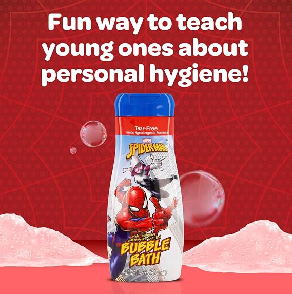 Amazing Spider-Man Bath Time Kids Bubble Bath Soap, 24 Fl Ounces, Watermelon Scent