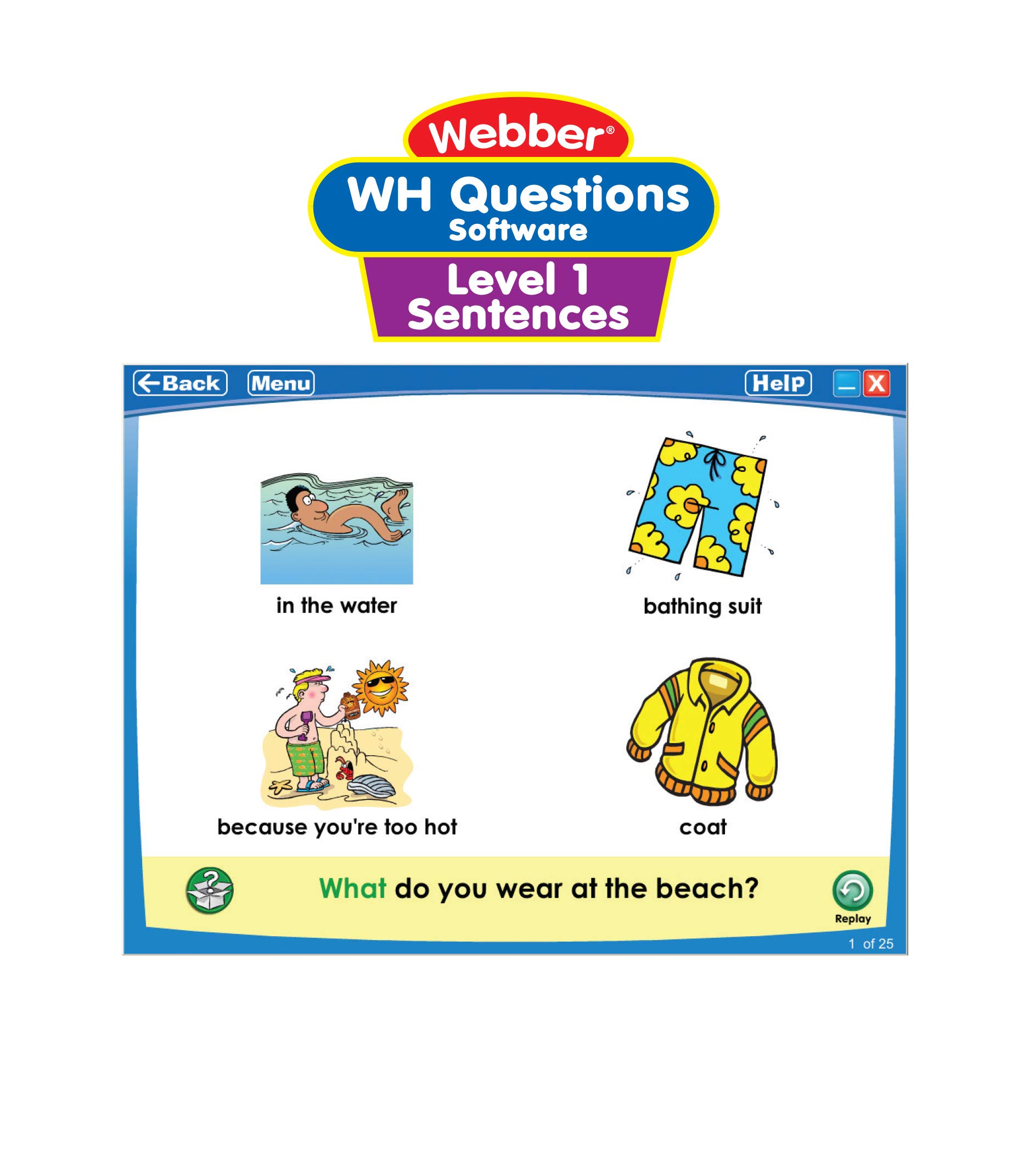 "WH" Questions Software Program - Level 1: Sentence-Based Activities - Super Duper Educational Learning Toy for Kids