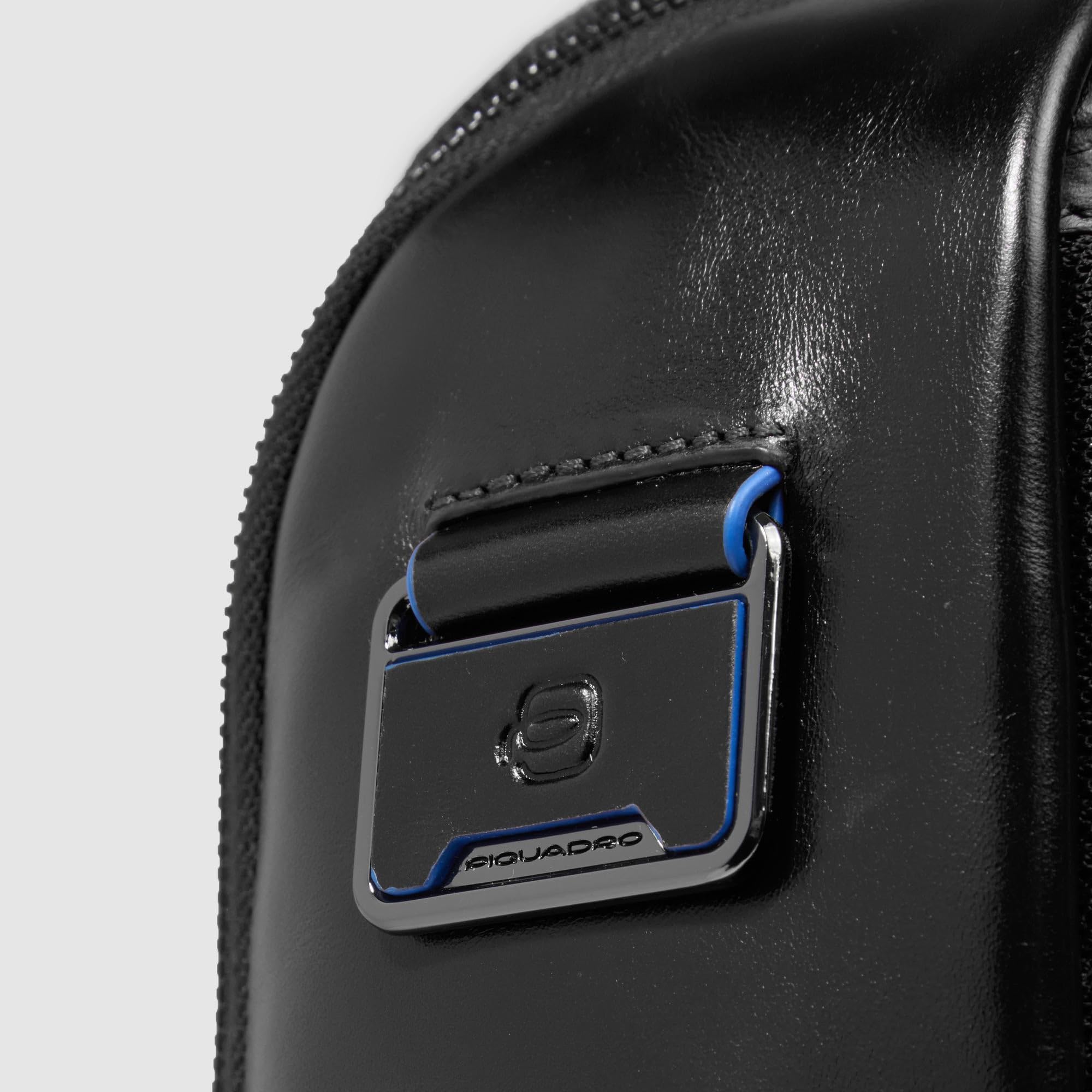 Piquadro - Sac à Dos Fast-Check Porte-PC 14" en Cuir - Homme - Noir