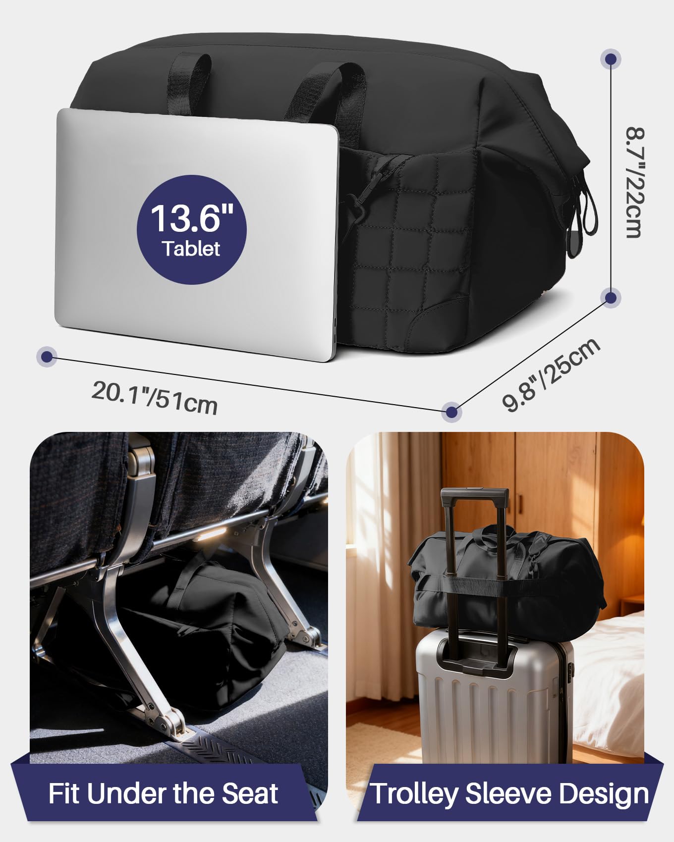 Arxus Borsone da Viaggio - Pieghevole Borsa da Viaggio Donna Uomo Bagaglio a Mano Carry-On Luggage per Fine Settimana e Tracolla, Leggera Borsone Palestra per Gym Sport con Tasca Impermeabile