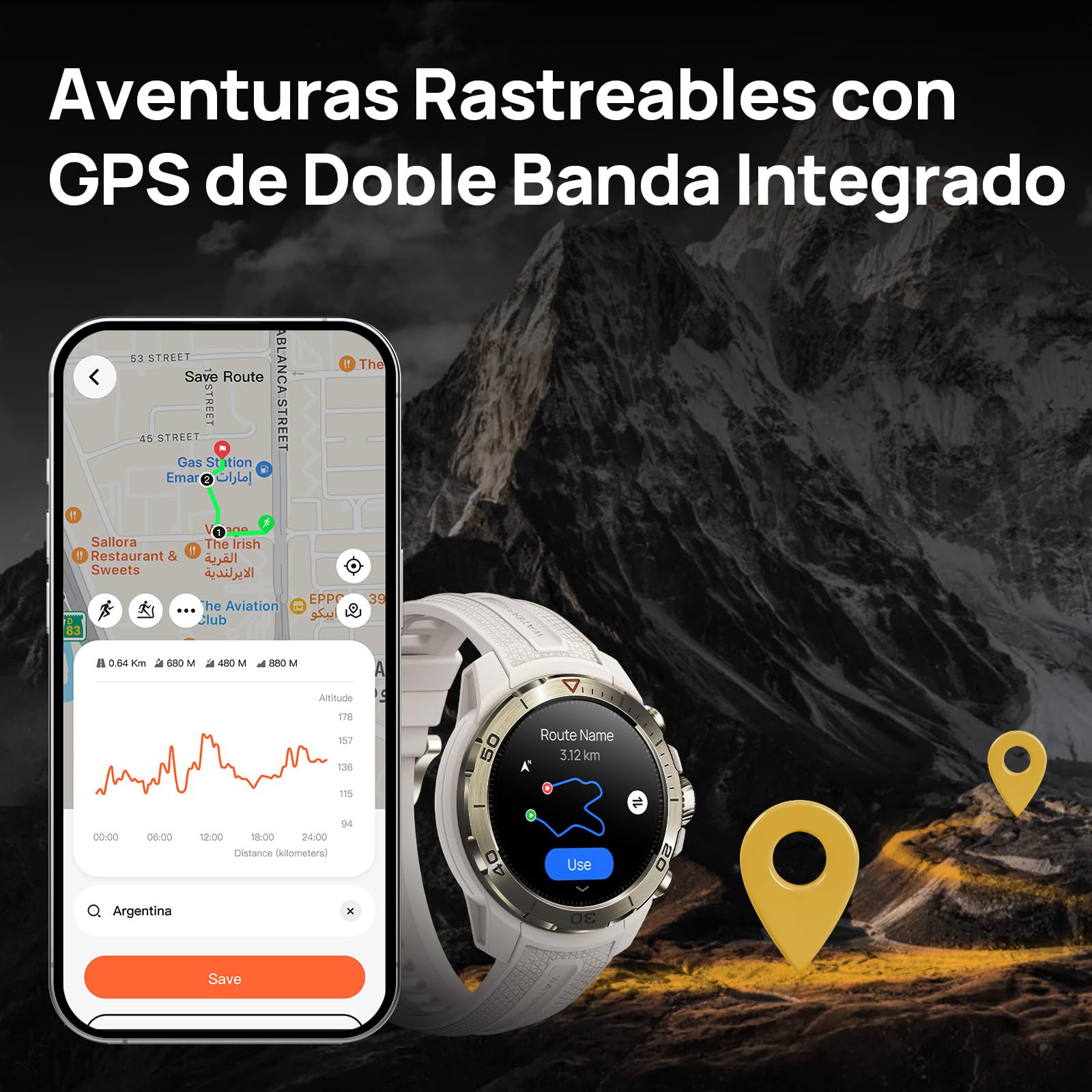 Mibro Watch GS Explorer 10ATM Impermeable, 2025 Nuevo Militar Reloj Inteligente Hombre con GPS,150 Modos Deportivos, Notificaciones, Altímetro, Barómetro, Smartwatch para Android iOS (Blanco)