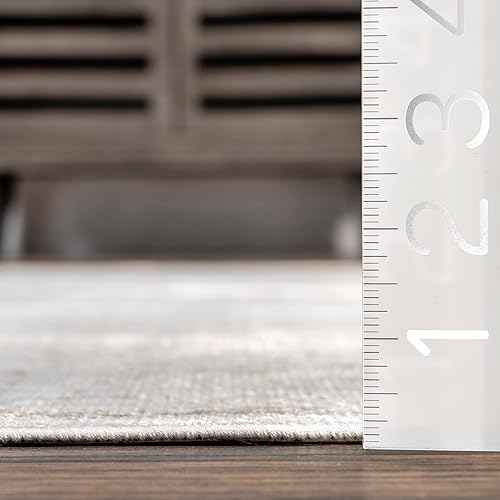 Miniatura 5 de nuLOOM Cantrell Faded - Alfombra de área de transición con flecos, 5 x 8, marfil