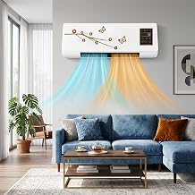 2-in-1 Wall Mounted Air Conditioner Fan & Heater Combo, Portable Mini Conditioner Fan and Electric Space Heater with Remote Control & Timer, Quiet Small AC Unit for Bedroom BathroomMulti-colored