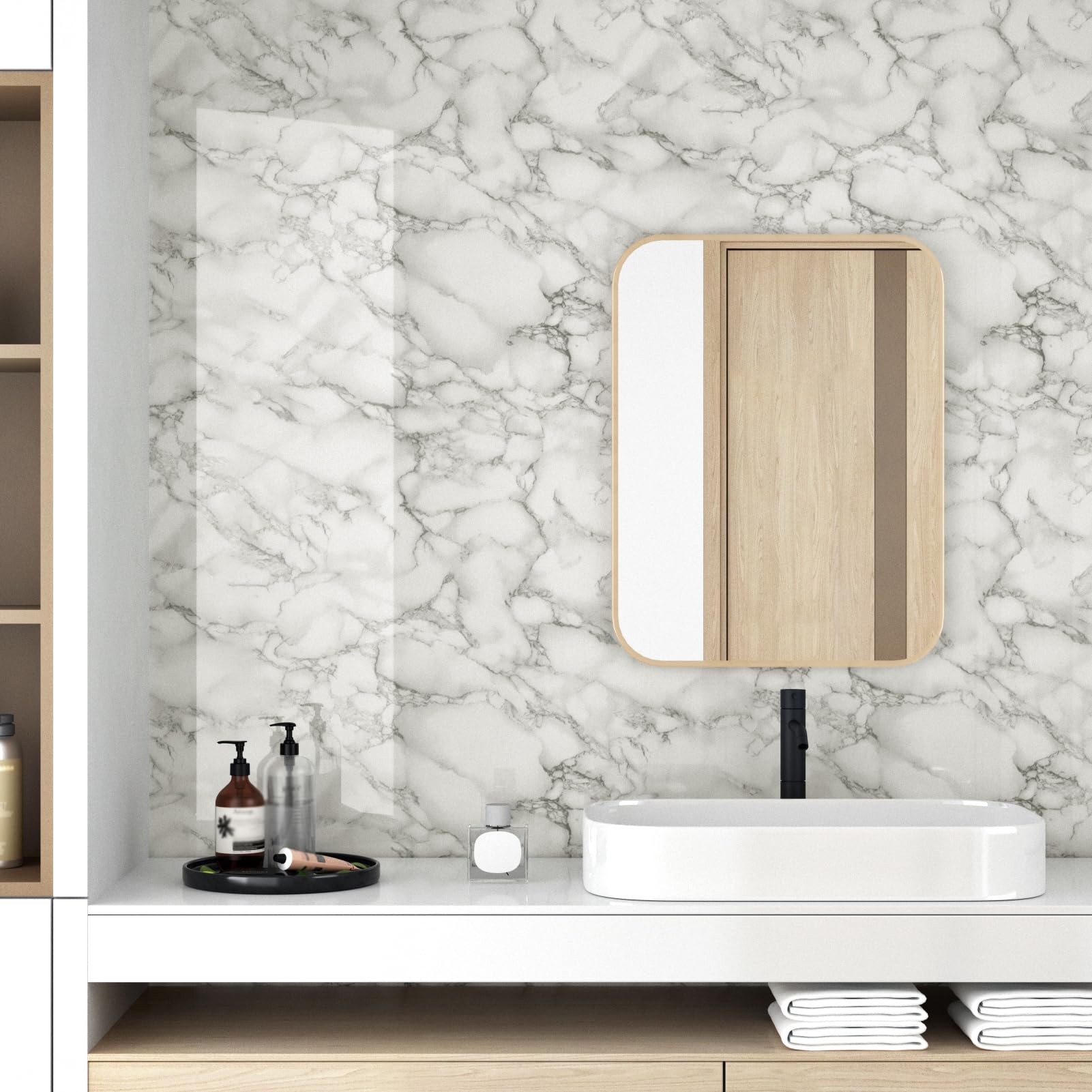 Papel Tapiz De Mármol Marrón Autoadhesivo - 60 Cm X 5 M, Impermeable Y Extraíble Para Encimeras O Muebles