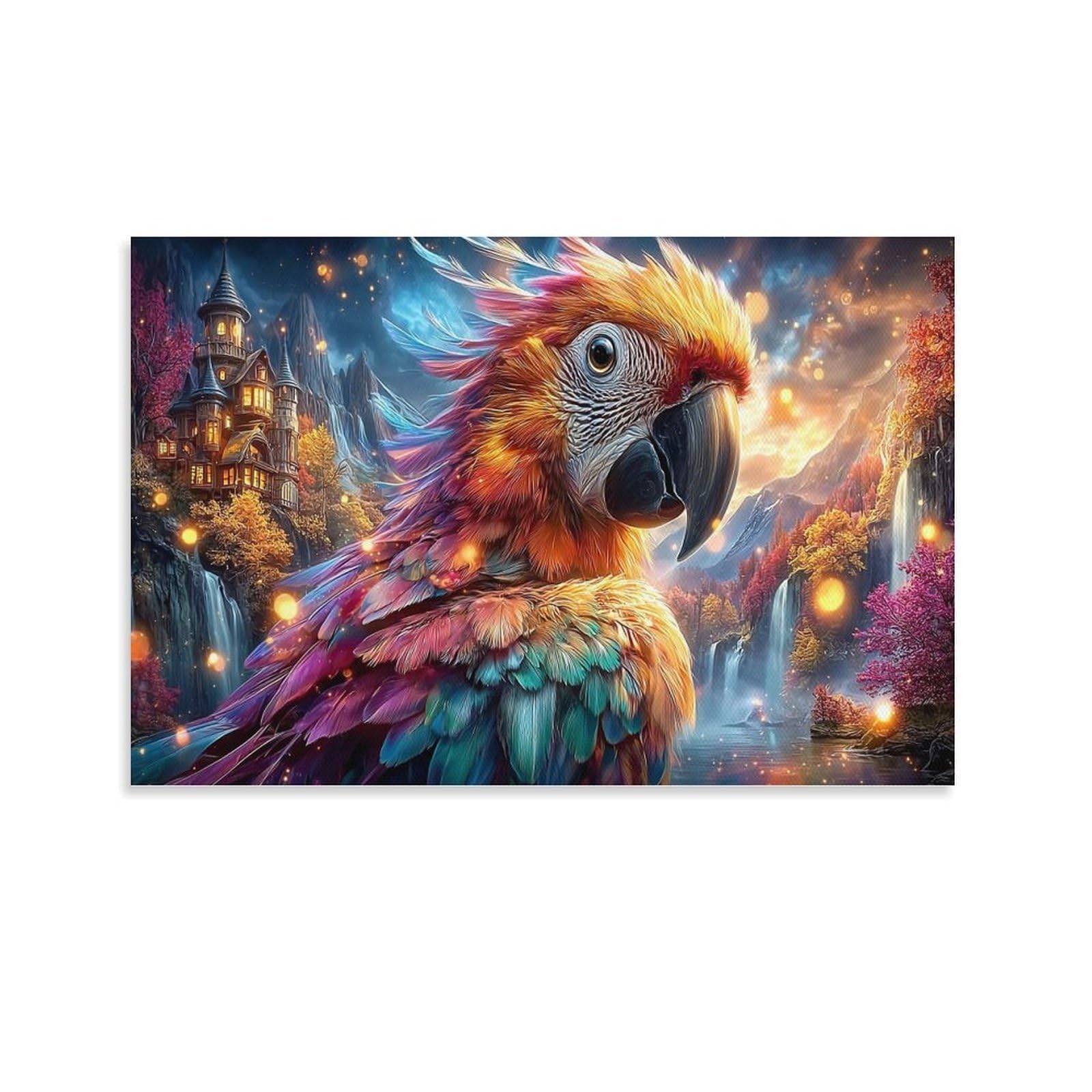 XPASHIQWC Macaw Wall Decor Poster Valley Castle Stream Canvas Prints Picture Modern Canvas Wall Art Picture Wall Hanging for Living Room Home Decorations 20x30inch(50x75cm)