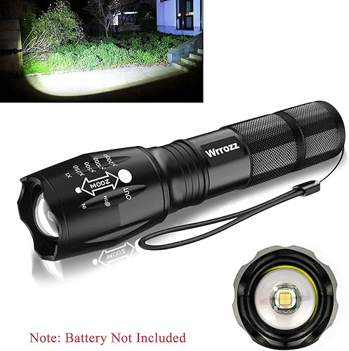 Miniatura 8 de Linterna LED, linterna táctica pequeña brillante con 5 modos, foco impermeable, luz de flash zoomable, linterna portátil para camping, senderismo,