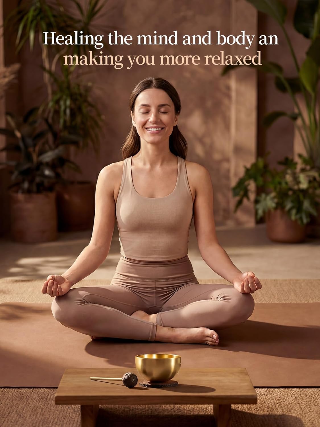 Mini Tibetan Singing Bowl Set, Handcrafted Brass Meditation Sound Bowl with Cushion & Wooden Striker, Beginner Friendly for Yoga Stress Relief Chakra Healing, Small Size