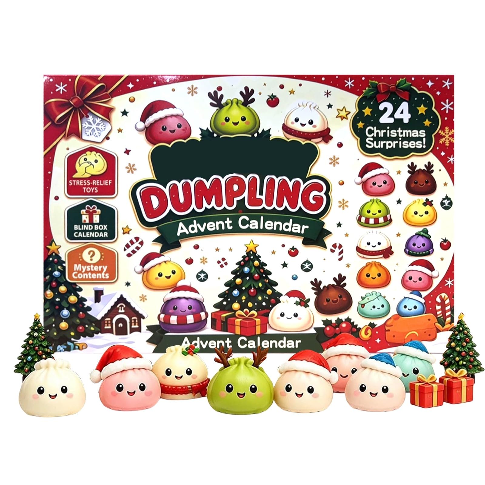 Christmas Dumpling Squishy Advent Calendar 2026, 24 Days Countdown Toy — image 1