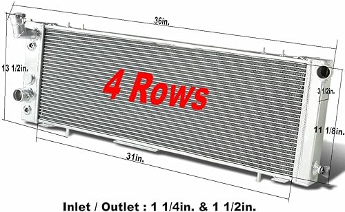 Miniatura 31 de CU1193 Radiador de aluminio para Jeep Cherokee Radiador 1984-2001 para Jeep Comanche 1987-1990 para Jeep Wagoneer 84-90 2.8L V6 / 4.0L L6 Gas 3