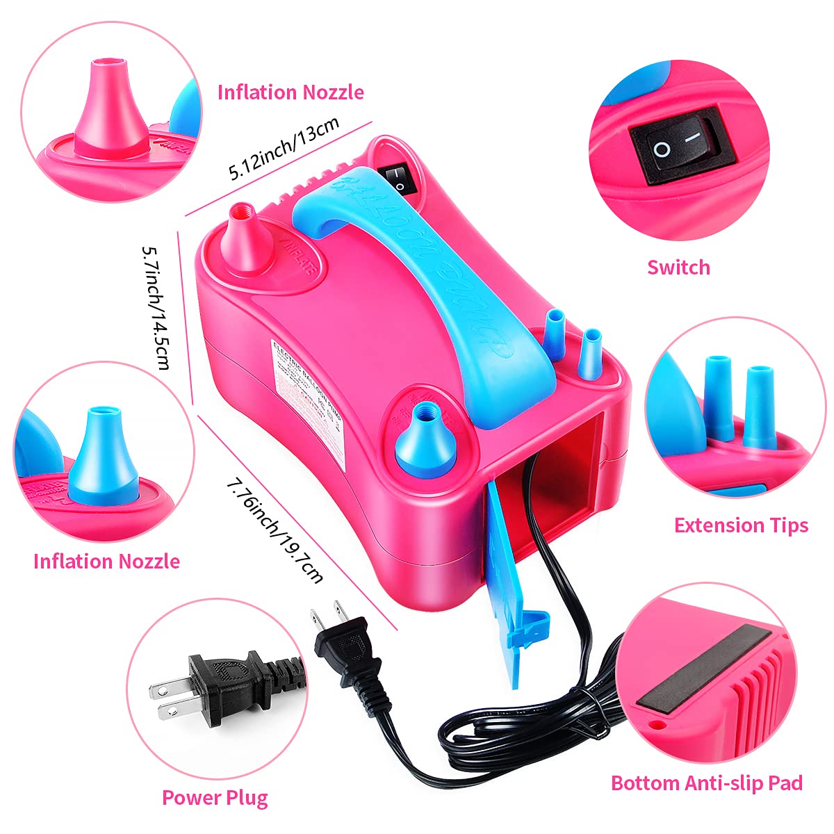 Balloon Pump and Balloon Arch Kit,215PCS Electric Balloon Pump with ...
