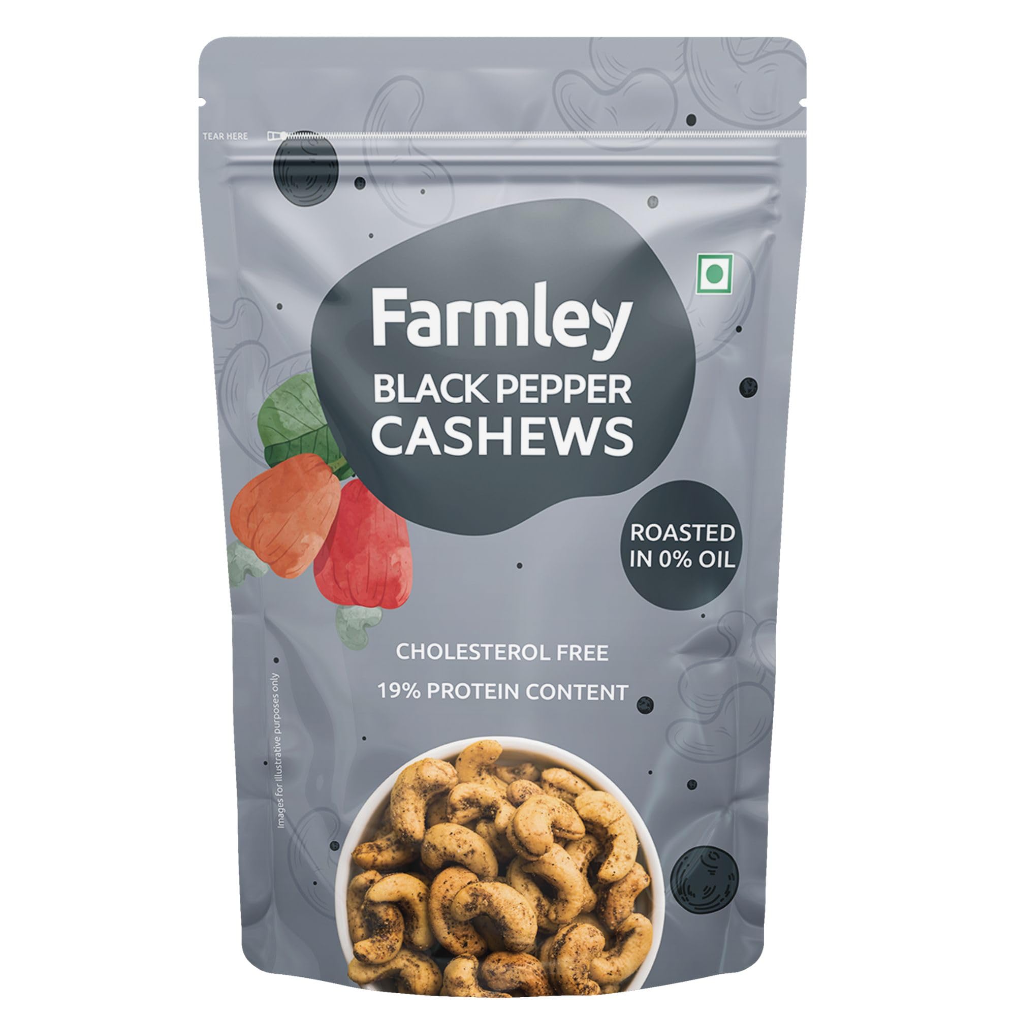 Roasted Black Pepper Flavour Cashews 160g I I Rich in Protein, Magnesium, and Phosphorus, No Artificial Colours