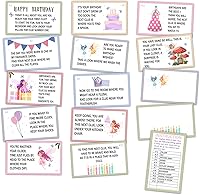 Vista 11 de Tarjetas de pistas de búsqueda del tesoro de cumpleaños, juego de caza del tesoro vintage, juego de 19 tarjetas y 18 sobres, juego de celebración