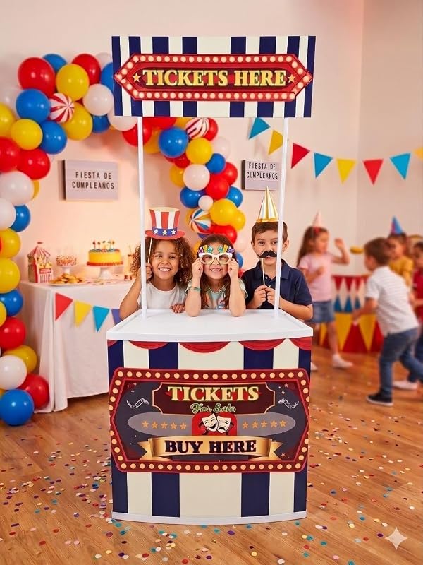 Kids Roleplay Carnival Ticket Booth Stand - Plastic Event Display by NORVANNA - Used condition - Image 8