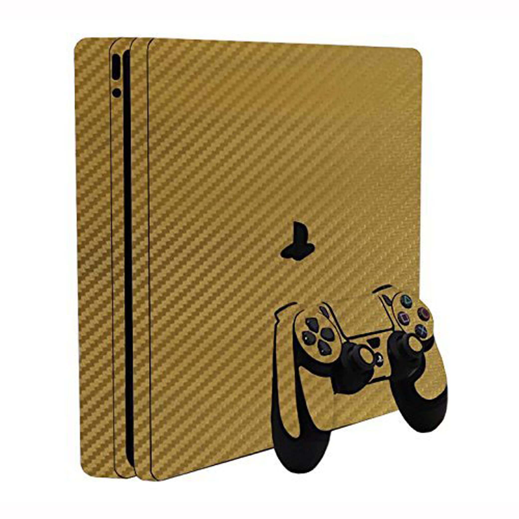 Elton Golden Carbon Fiber Theme Skin Sticker Cover for PS4 Slim Console and Controllers [video game] (B06XJ4PTB5) Amazon Price History, Amazon Price Tracker
