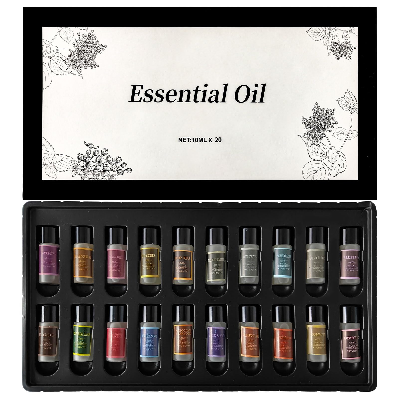 Recambio de ambientador de aire para coche, aceite de aromaterapia, 20 unidades, aceites esenciales, juego de fragancias mixtas para difusores de coche (no incluye difusor)