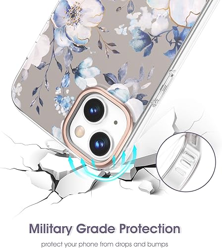 Miniatura 4 de zelaxy Funda compatible con iPhone 15 Pro, TPU suave y flexible, a prueba de golpes, patrones de jardín de flores, funda protectora de cuerpo