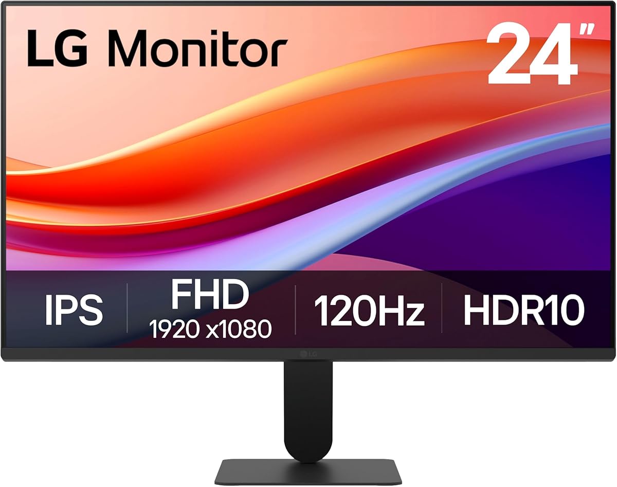 LG 24U411A-B 24-inch Full HD (1920 x 1080) IPS Computer Monitor, 120Hz, HDR10, Reader Mode, Flicker Safe, HDMI, Slim Stand Base, Black : Electronics