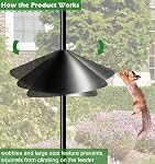 19 1 cm PP Baffle d'épreuve d'écureuil pour la protection des mangeoires d'oiseaux et des maisons d'oiseau de l'extérieur, butoir de garde d'écureuil et de raton laveur pour crochets de berger - Noir, paquet de 1