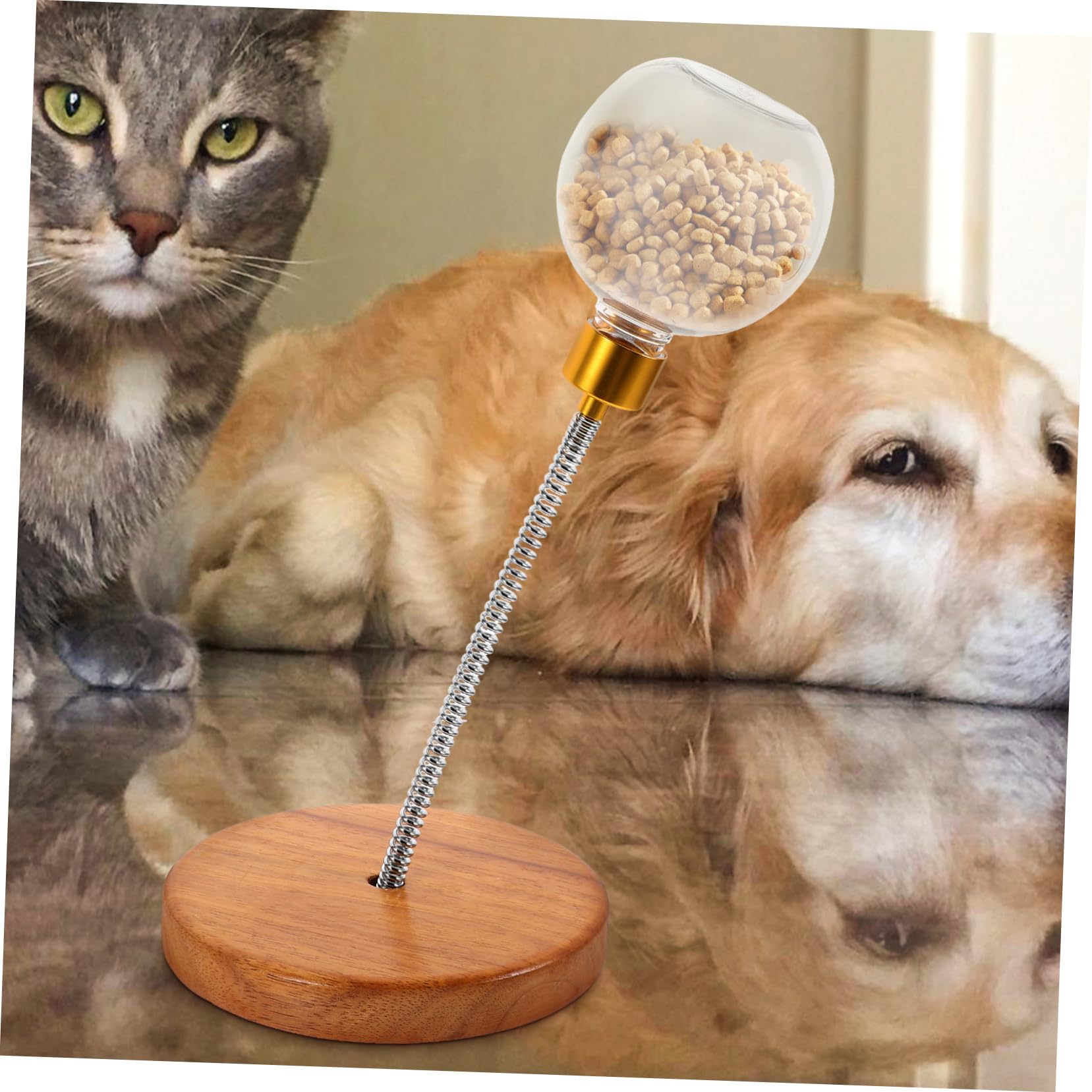 Happyyami Snackball für Hunde aus Kunststoff und Edelstahl mit Futterspender Funktion Interaktives Hundespielzeug für Beschäftigung und Training Großer und Mittlerer Hunde