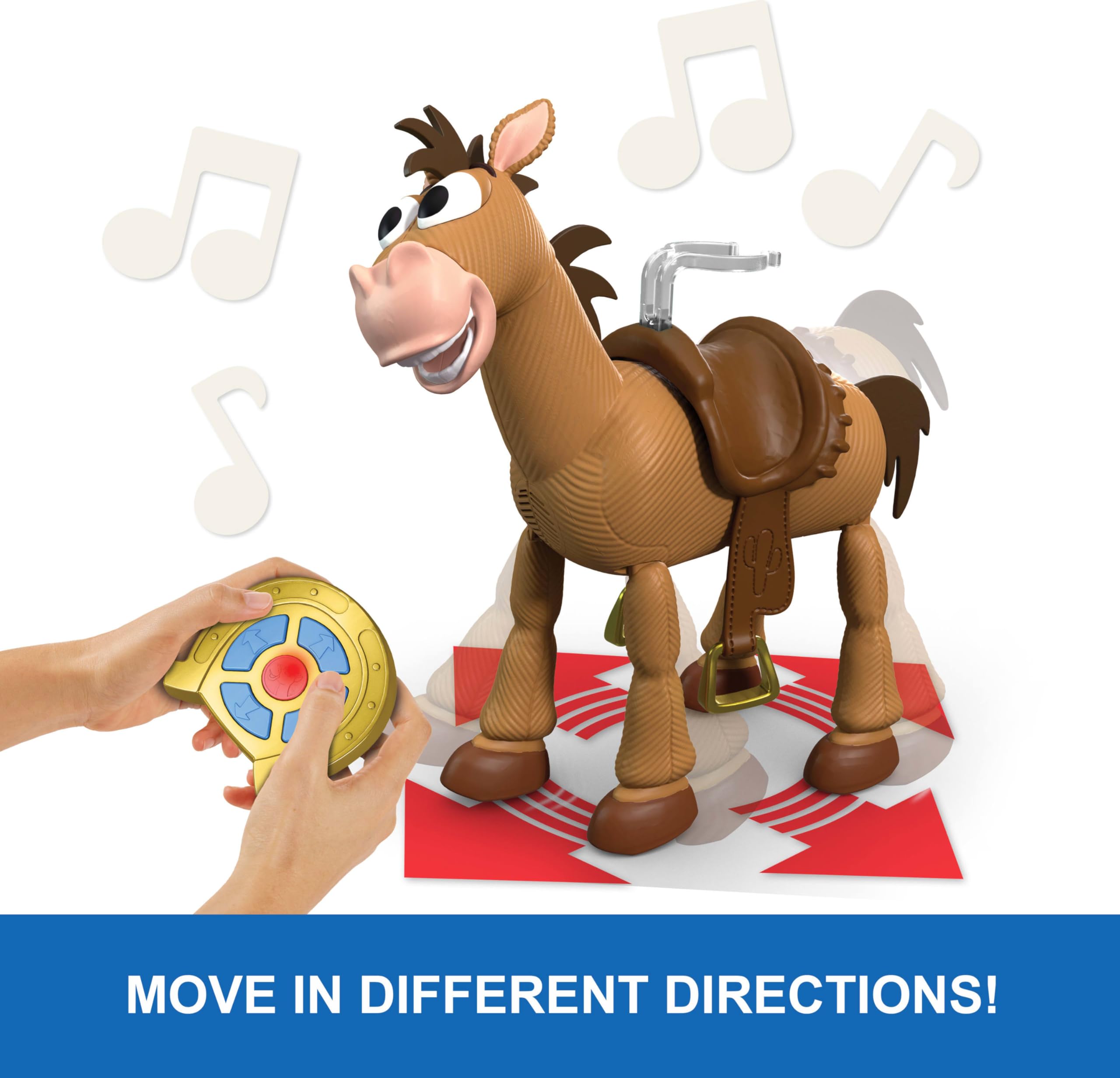 Mattel Disney i Pixar Toy Story 5 Bullseye RC | Sterowany radiowo koń zabawkowy 30 cm z dźwiękami i klipsem do figury (sprzedawany oddzielnie), JKV52