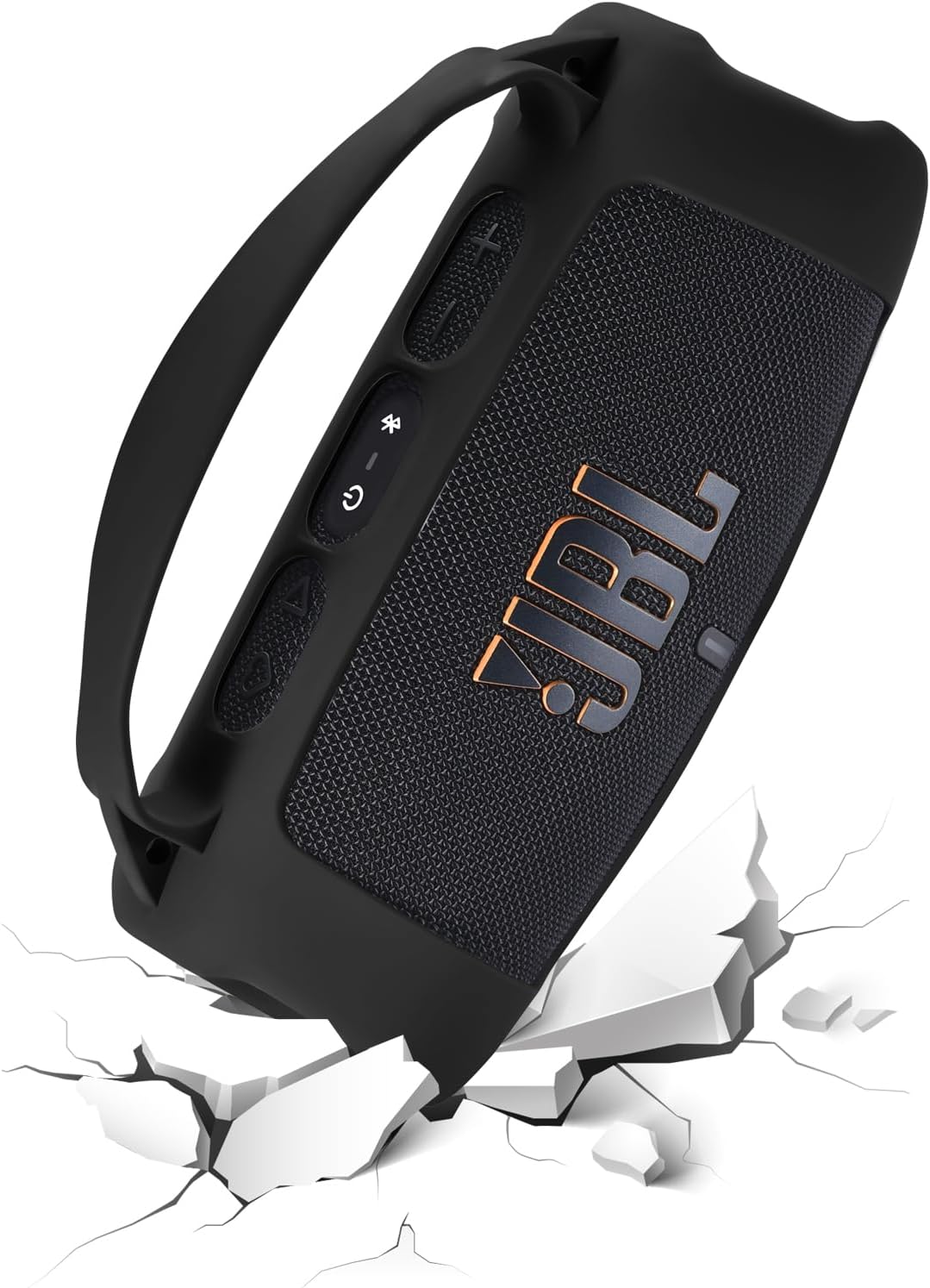 Silicone Cover Case for JBL Charge 5 Wi-Fi Portable Wireless Speaker/Charge 5 Bluetooth Speaker,for JBL Charge 5 Wi-Fi/Charge 5 Carrying Skin Shoulder Bag Accessories(Black) - Image 4