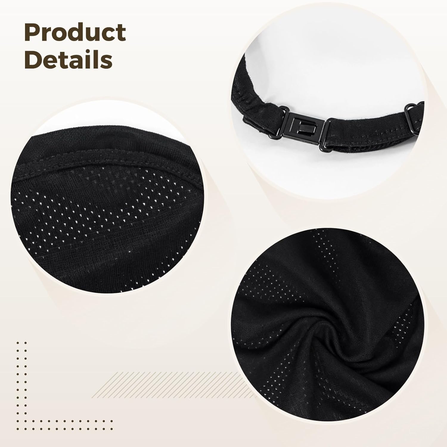 Tracheostomy Dust Cover Set With Adjustable Black And White Cloth, Bird'S Eye Fabric For Breathability And Protection