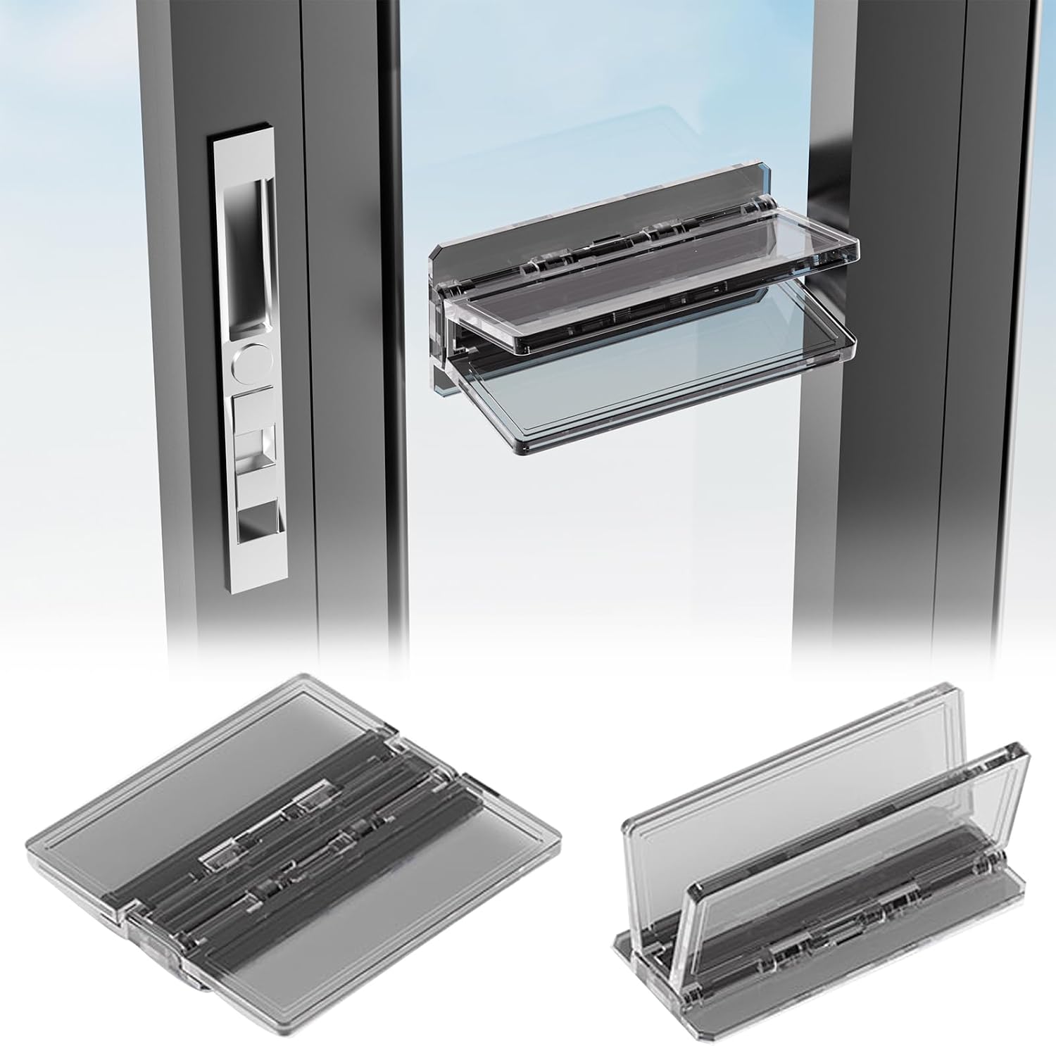 2 Pack Child Safety Proof Locks for Sliding Window Security, Sliding Glass Doors Easy Installation, No Tools Required, Extra Strong Adhesive