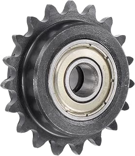 uxcell #25 Chain Idler Sprocket, 8mm Bore 1/4" Pitch 19 Tooth Tensioner, Black Oxide Finish C45 Carbon Steel with Insert Double Bearing for ISO 04C Chains