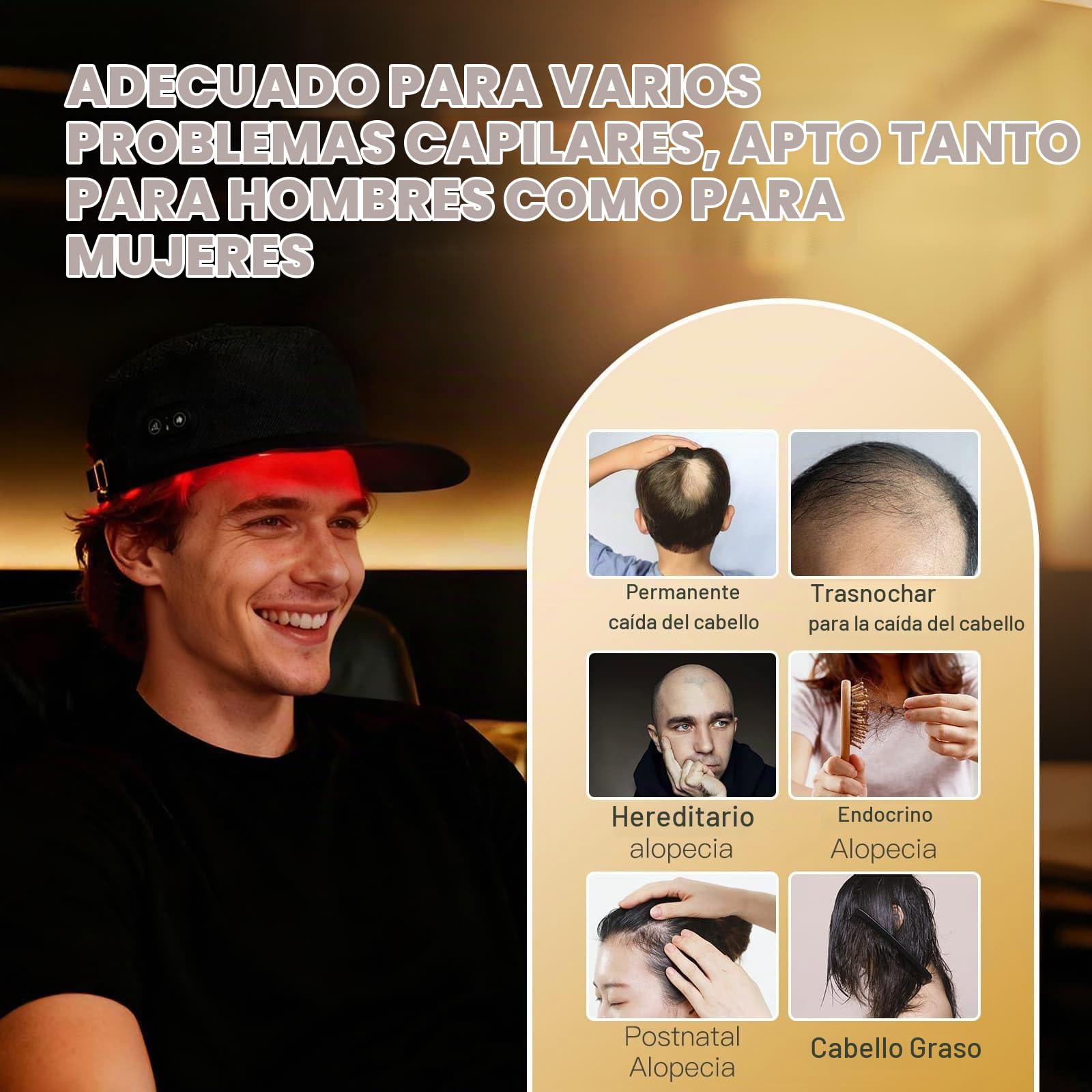 iKeener Gorra Inalámbrica Crecimiento Cabello Láser, Gorra Terapia Luz Roja 660nm&850nm Aprobada FDA Recrecimiento del Cabello,Luz Roja Estimula el Crecimiento Folículo Piloso,Restaura Grosor Cabello