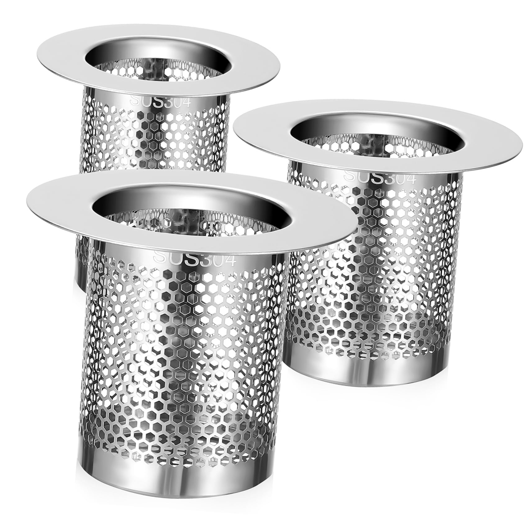 SHINEOFI 5 Sätze Abflusssieb Teiliges Dusch Und Waschbecken Haarsieb Für Effektive Verstopfungsprävention Rostfreies Material Einfache Installation Verschiedene Für Passform 3 Stücke * 5