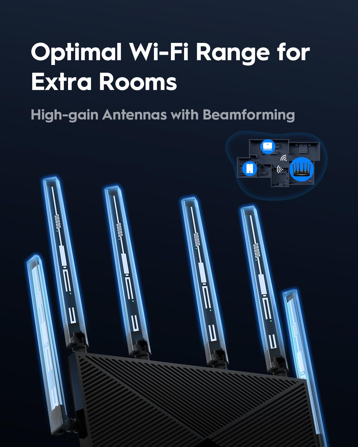 Router Cudy BE6500 WiFi 7 Dual Band Gaming, porta WAN 2,5G, 6500 Mbps, client e server VPN, compatibile con Cudy APP e Mesh, CPU Broadcom quad-core da 2 GHz, WR6500H