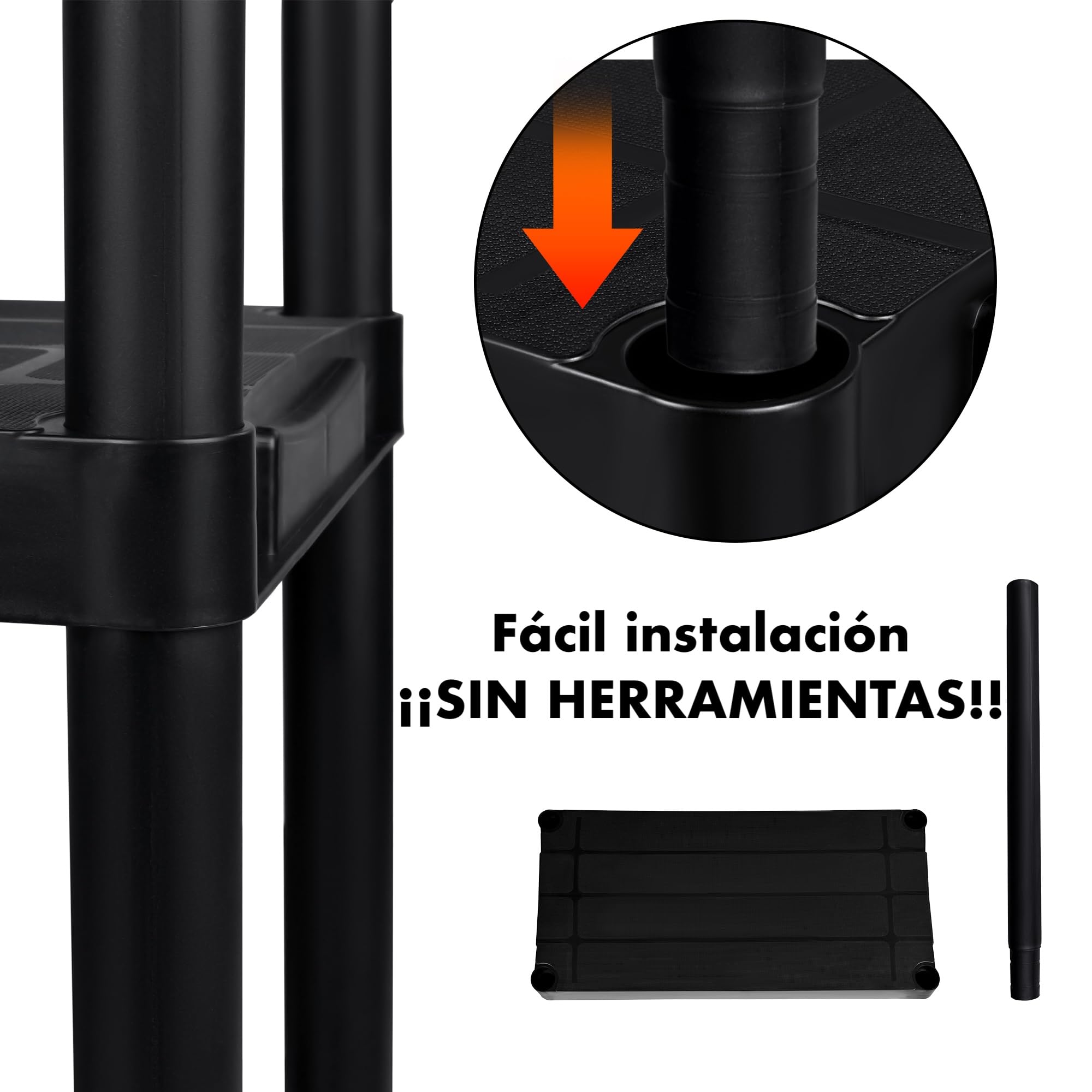 Pack 2 estanterías de plástico modulares 170x60x30 cm con 5 baldas Resistentes Cada una | Almacenaje Ideal para Interior y Exterior: Garaje, trastero, jardín, Oficina | Montaje sin Herramientas — view 9