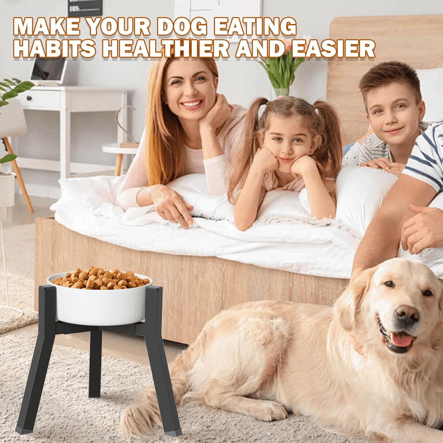 2Pack Elevated Dog Bowl Stand for Large Dogs, Adjustable Width 7-10.6", Raised Food Water Bowl Stand, Bowl NOT Included