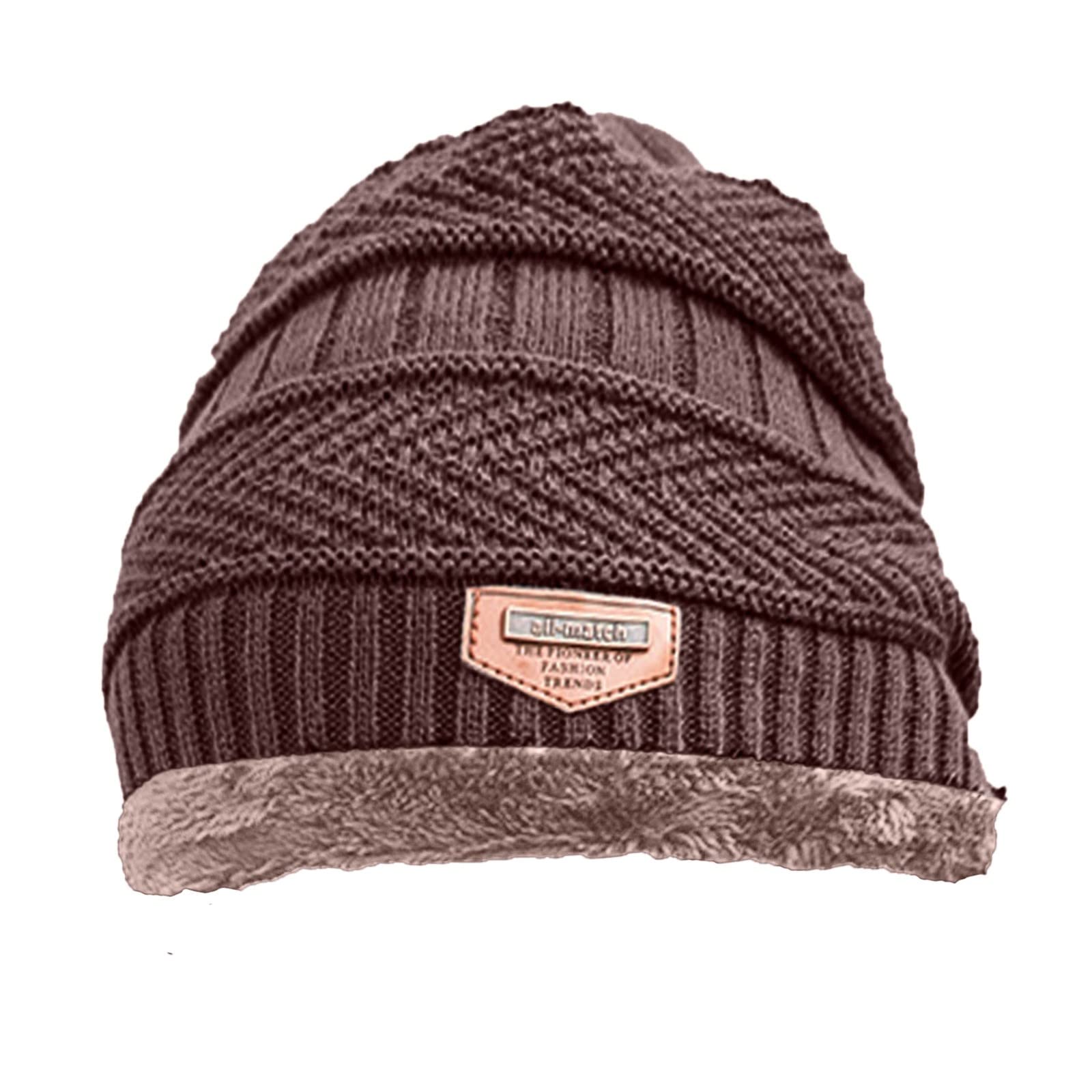 QWAXTRIW Szalik i czapka Męska Oddychająca bawełna Elegancki zegarek Kapelusz Ciepła techniczna czapka z czaszką Czapka zimowa Dzianinowa wełniana luźna czapka Beanie Lekka narciarska