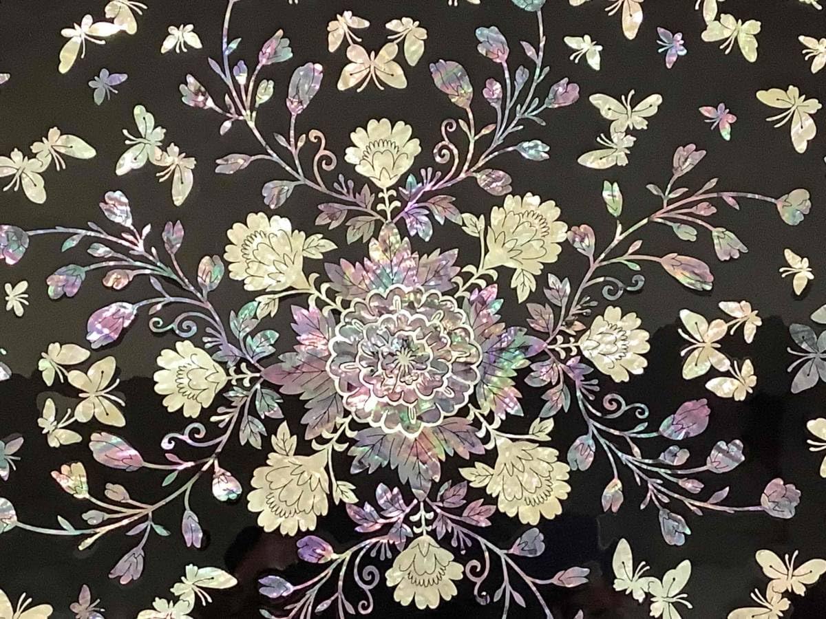 Amazon.co.jp: 韓国雑貨螺鈿細工漆塗り折りたたみ式高級お膳蝶 : おもちゃ