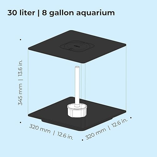 Miniatura 4 de biOrb Cube 30 acuario acrílico de 8 galones con luces LED multicolor controladas a distancia, tanque compacto moderno para exhibición de mesa, negro