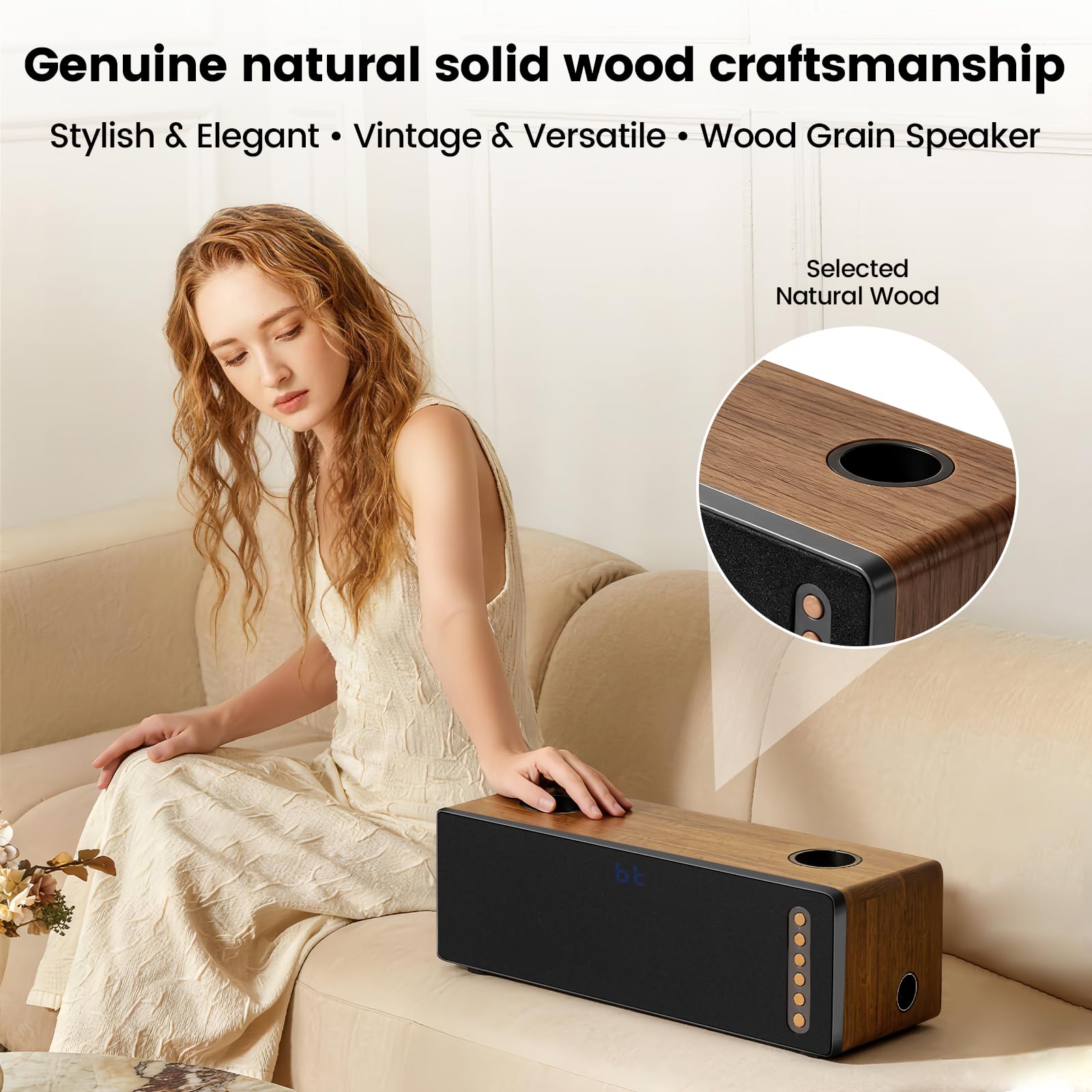 CT-380 Altoparlante Bluetooth 40W 2.0 Canali con Microfono Senza Fili Multi-Input (Ottico/Coassiale/HDMI ARC/AUX/USB) per Karaoke Casa TV/Party