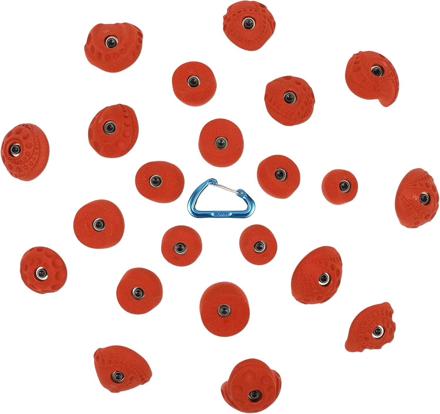 Atomik Rock Climbing Holds Set of 22 Bolt-on Kids Tennis-Shoe Friendly in Earth Tone Rust