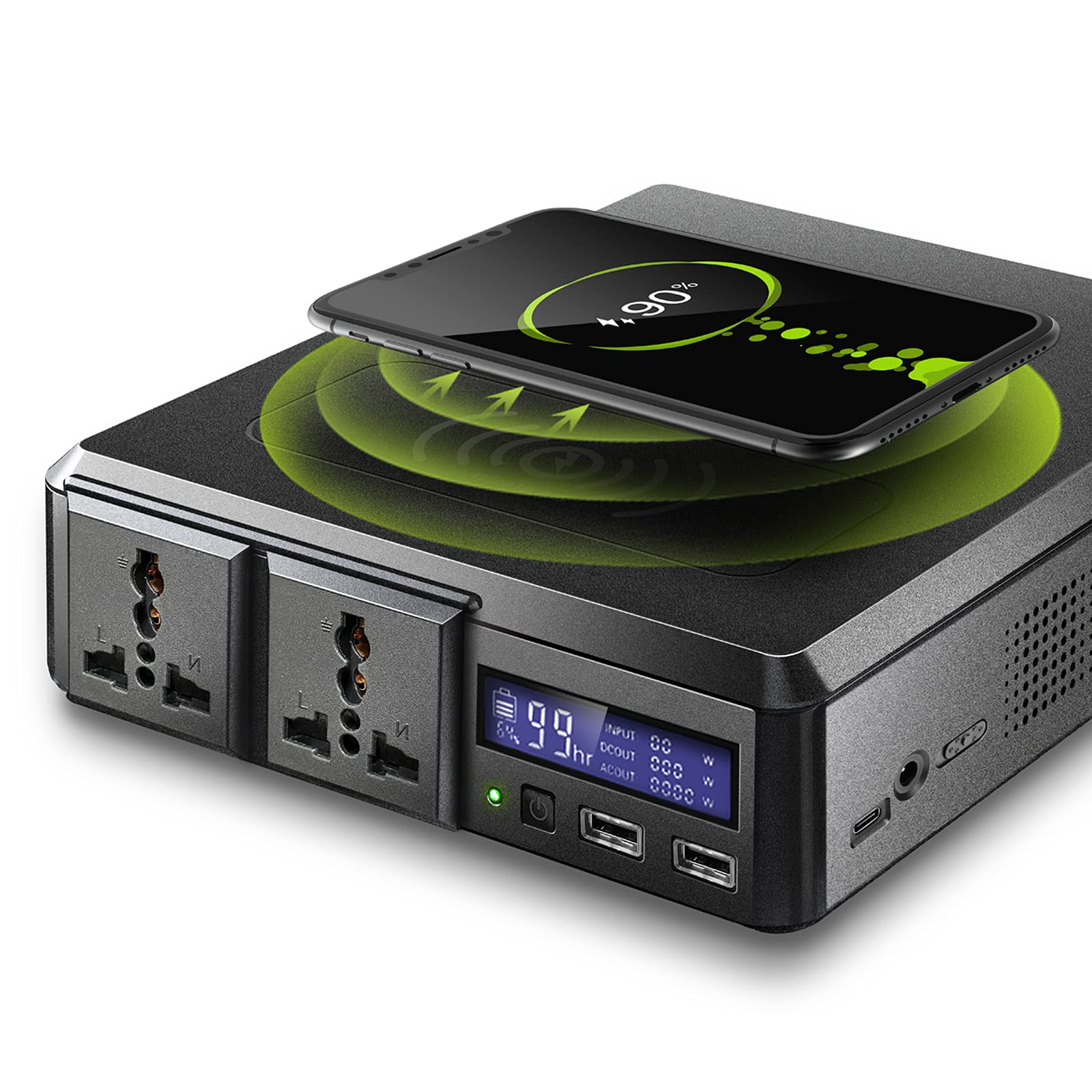 TIM-LI 220 V 154 W 41600 mAh powerbank, przenośna elektrownia/generator zewnętrzny/akumulator litowo-jonowy z przyłączem bezprzewodowym AC DC USB