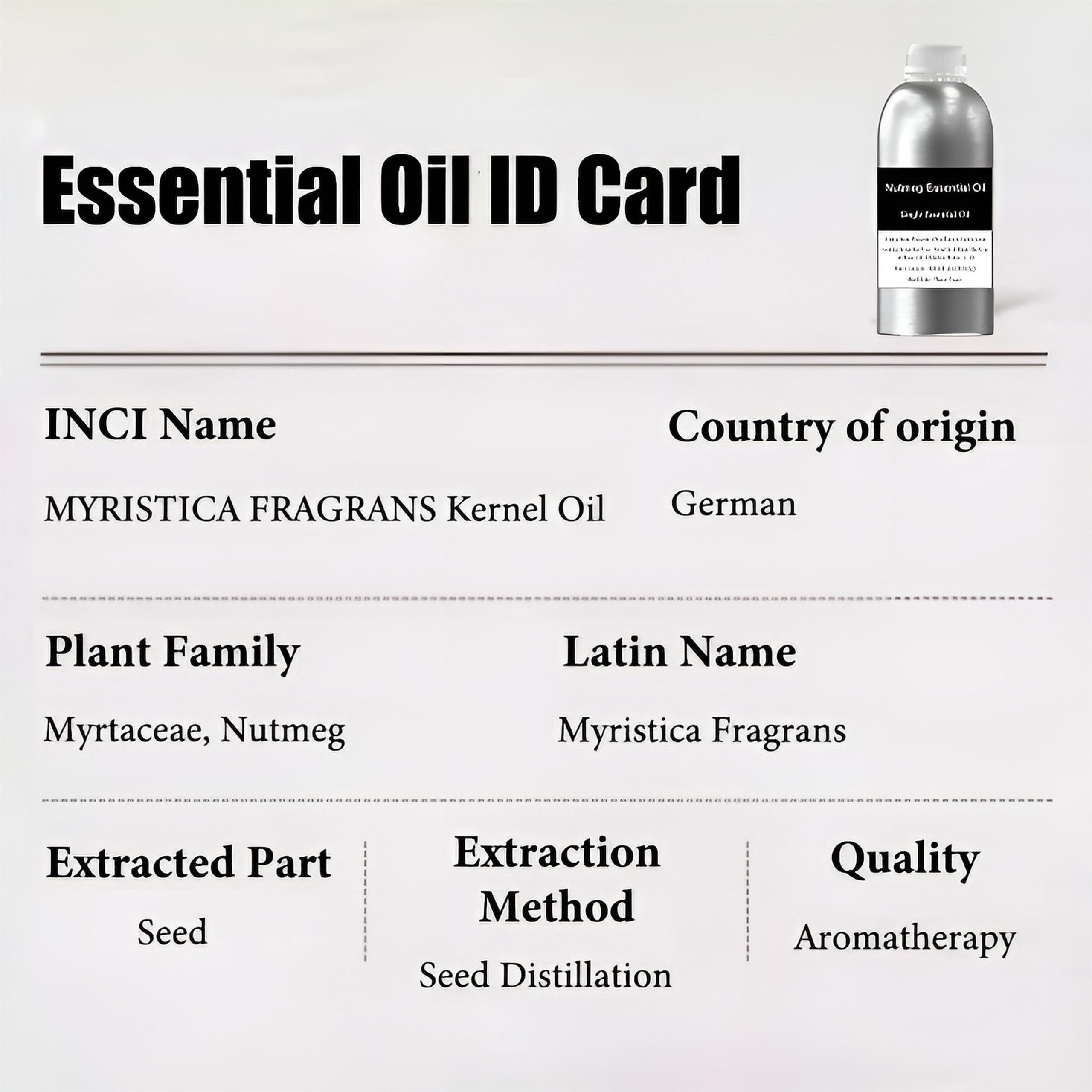 100% reines ätherisches Muskatnussöl für Aromatherapie, Diffusoren, Hautpflege, Kerzenseifenherstellung, hochwertiges organisches Muskatnussöl, natürliches Duftöl zur Entspannung(500ml)